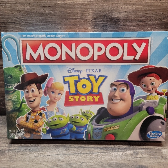 TOY STORY MONOPOLY Disney Pixar Board Game 2018 Woody Buzz Rex - Picture 1 of 2